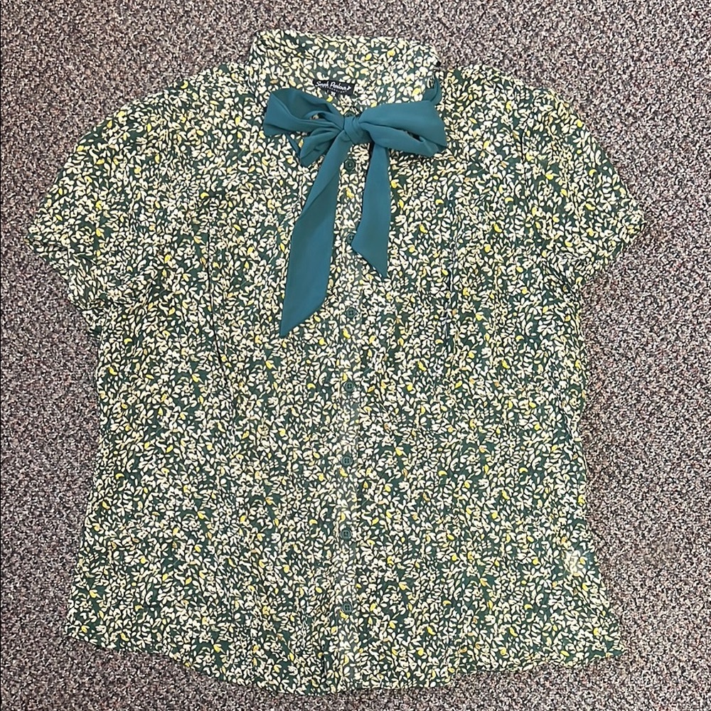 Smak Parlour Gold & Green Blouse - Picture 5 of 7
